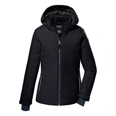 Image of Killtec Women&#039;s Ksw 111 Wmn Ski Functional Jacket with Zip Off Hood and Snow Guard, Black Blue, 44 (EU)