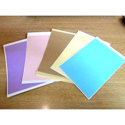 Image of Large 195x139mm A5 Coloured self Adhesive Paper Labels, Stickers. Mixed Pack of 5 Colours.