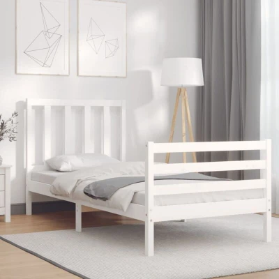 Image of vidaXL Bed Frame without Mattress White 100x200 cm Solid Wood Pine