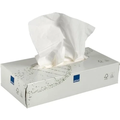 Image of Abena Facial Tissue Box 2 Ply Tissues 100 Soft for Everyday Use Plastic Free Paper from Fragrance 20 x 19.5cm Large