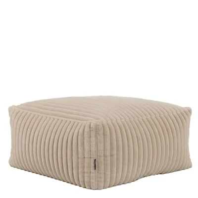 Image of icon Tetra Bean Bag Footstool, Natural, Pouffe, Large Footstool with Filling Included, Living Room Furniture