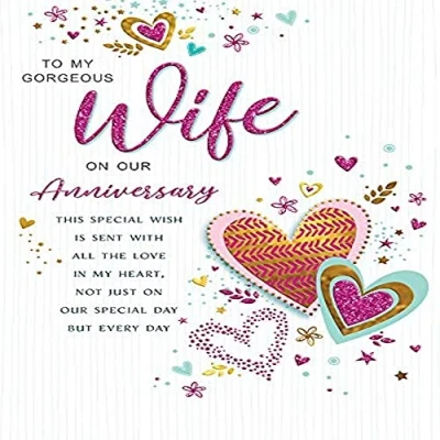 Image of Regal Publishing Modern Annivesary Card for Wife 9 x 6 inches