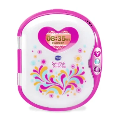 Image of VTech Pink Secret Safe Girls Diary Colour for Girls, Educational Toy with Games, MP3 Connection &amp; More Gifts Age 5, 6, 7+ Year Olds, Pink, 4.2 x 17.5 20 cm