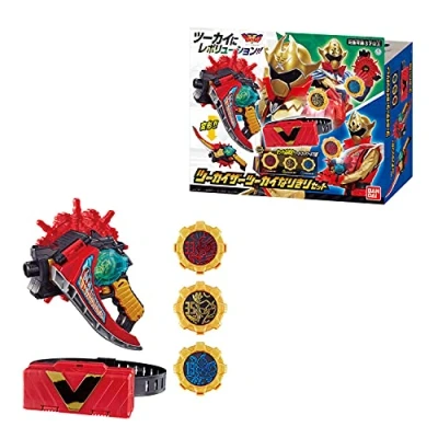 Image of BANDAI Kikai Sentai Zenkaiger Twokai Roleplay Set DX Gear Adalinger + Buckle Red Action Figures Age 6+