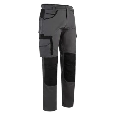 Image of WrightFits Olympian Pro Work Trousers Men Cargo for UK Mens with Knee Pads Pockets Combat in Grey (40W X 31L)