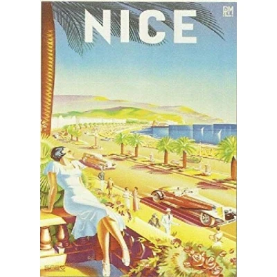 Image of Inga FRENCH VINTAGE METAL SIGN RETRO POSTER NICE CITY 1930 France TIN 8x12 inches