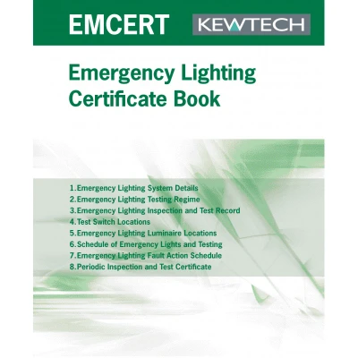 Image of Kewtech EMCERT Emergency Lighting Installation Certificate book