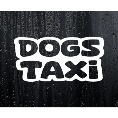Image of Car Sticker Dogs Taxi Funny Nice Cute Novelty Van Window Bumper Boot Door Decal