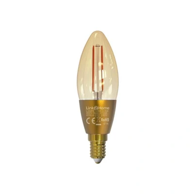 Image of Link2Home E14 WiFi LED Filament Lamp Smart Light Bulb Dimmable, Wide Spectrum White with Alexa and Google Voice Control