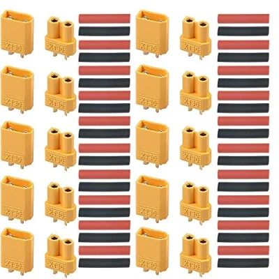 Image of RUNCCI YUN 10 Pair XT30U (XT30 Upgrade) Male Female Bullet Connectors Power Plugs with Heat Shrink for RC Lipo Battery
