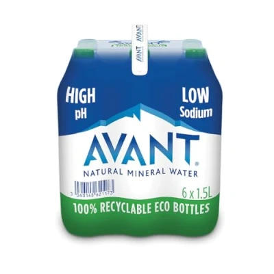 Image of Avant Natural Mineral Still Water (6 x 1.5L) Low Sodium, High pH 7.96, 100% Recycled &amp; Recyclable Bottled