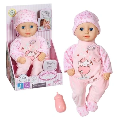 Image of Baby Annabell 709870 Little 36cm Soft Bodied Pretend Feeding Suitable for Children Aged 1+ Years Perfect Toddlers Includes Doll, Bottle and Outfit