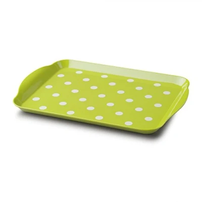 Image of Zeal G201L Melamine Dotty Serving Design Tray (30x21cm) Lime