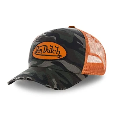 Image of Von Dutch Casquette Camouflage Militaire Fillet Orange Adulte, Mesh Orange, One Size