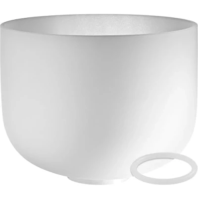 Image of Sonic Energy Crystal Singing Bowl 12“ Solarplexus Chakra 432 Hz Tuning, Note E4 For Meditation, Yoga, Sound Healing Silicone Ring included (CSB12E)