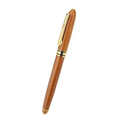 Image of Akozon Calligraphy Art Fountain Pen, Bamboo plywood Pen 1pc Broad Stub Chisel pointed Nib Writing Gothic Arabic Italic (written2.5mm)
