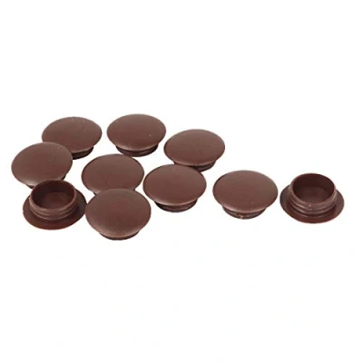 Image of Sourcingmap Plastic Press On Cap Screw Cover 10pcs Brown for 16mm Dia Hole