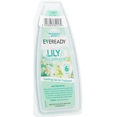 Image of Gel Air Freshener Eveready Lily &amp; Jasmine Scent Lasts 6 Weeks 5x 150g Room Fresheners for Home Odour Eliminator Bathroom Freshner Toilet
