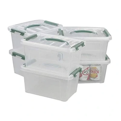 Image of Annkky 7 Liter Plastic Storage Boxes, Clear Small Box Containers with Lids Set of 6