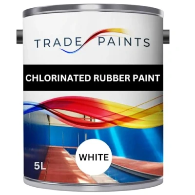 Image of Chlorinated Rubber Paint For Concrete Stone Brick Excellent Durable Waterproofing &amp; Chemical Resistant (White, 5 Litre)