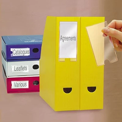 Image of Pelltech TS 110528 3L Label Polypropylene Self Adhesive Holder, 35mm x 102mm, Pack of 12