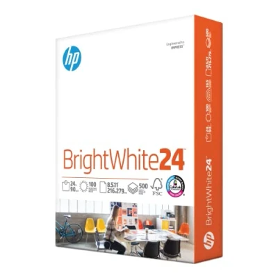 Image of HP Papers 8.5 x 11 Paper BrightWhite 24 lb 1 Ream 500 Sheets 100 Bright Made in USA FSC Certified 203000R