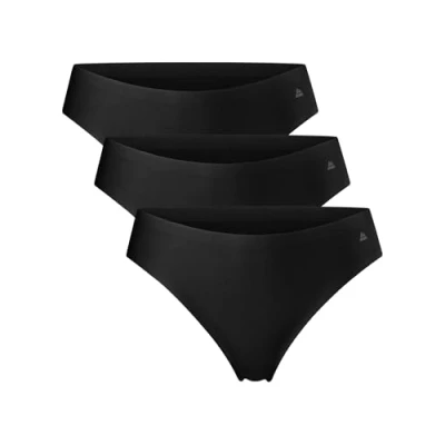 Image of DANISH ENDURANCE 3 Pack Women&#039;s Invisible Thong Knickers, No show Panties, Workout Underwear, Black, XX Large