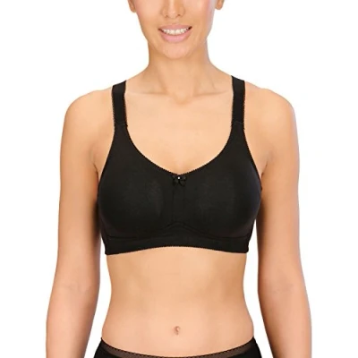 Image of Naturana Soft Bra with Pocket for Post Surgery Support and Recovery Care 38 Black B