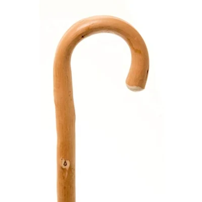 Image of Bariatric Traditional Chestnut Wooden Walking Stick Crook Handle and Ferrule (1015mm)