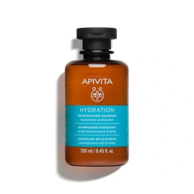 Image of Apivita Hydration Shampoo 250ml Natural Hydrating with Hyaluronic Acid, Aloe, and Honey Provides Deep Hair Hydration, Controls Frizz, Prevents Breakage Split Ends