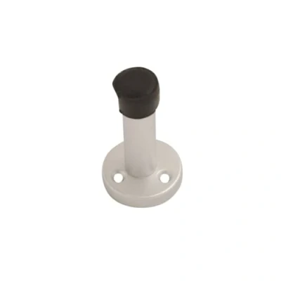Image of Vibe Projection Door Stop 63mm on Satin Anodised Aluminium, Stopper, Rubber Bumper to Protect Door, Walls, and Skirting for Internal Use