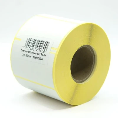 Image of MDlabels White 1000 Piece Thermal Printer Labels, 70 x 40 mm, Self Adhesive, BPA Free, for Barcode, Shipping, Food Labels