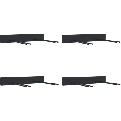 Image of vidaXL Garden Tool Storage Racks Wall Mounted 4 pcs Black Steel