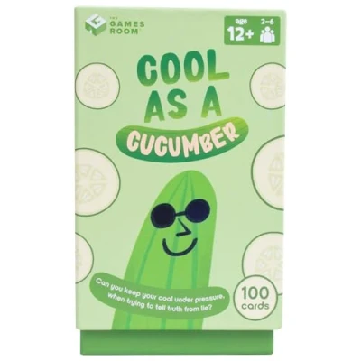 Image of Fizz Creations Cool as a Cucumber. Call Your Bluff Card Game. Hold Nerve Whilst Under Interrogation. Family Party Games. Age 12+ 2 6 players Game time Approx 30 minutes.