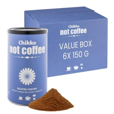 Image of Chikko Not Coffee Organic Roasted Chicory 6x 150gr Instant Nocaf Alternative to Decaf Free from Additives and Chemicals 100% European Product