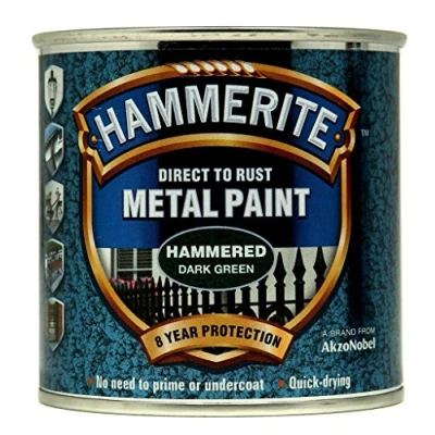 Image of Hammerite Metal Paint Hammered 250ml Dark Green by