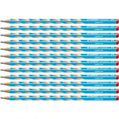 Image of Thin Ergonomic Graphite Pencil STABILO EASYgraph S Right Handed Pack of 12 Blue HB