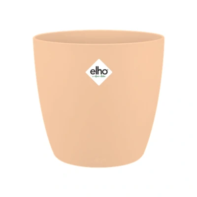 Image of Elho Brussels 14cm Round Plastic Indoor Plant Pot Nude