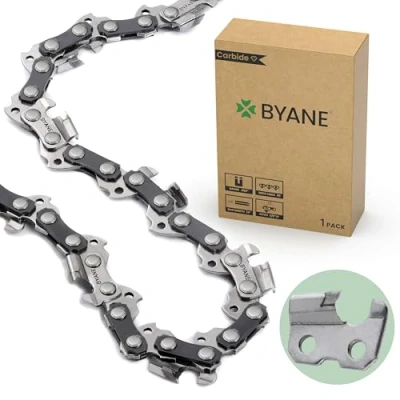 Image of BYANE Carbide Chainsaw Chain 14 Inch, 3/8&quot; LP Pitch, 050&quot; Gauge, 50 Drive Links, Low Kickback, Fits STIHL, MCCULLOCH, REMINGTON, and More S50 (1 Chain)