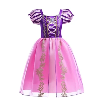 Image of Lito Angels Girls Princess Rapunzel Costumes Girl Dresses Fancy Party Dress, Purple, 4 Years