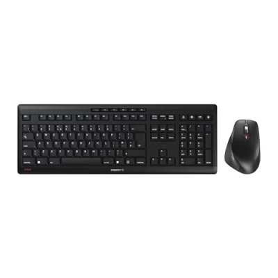 Image of CHERRY STREAM DESKTOP, Wireless Desktop Set, UK Layout (QWERTY), 2.4 GHz RF, Quiet Keystrokes, Flat Keys, Battery Operated, Black