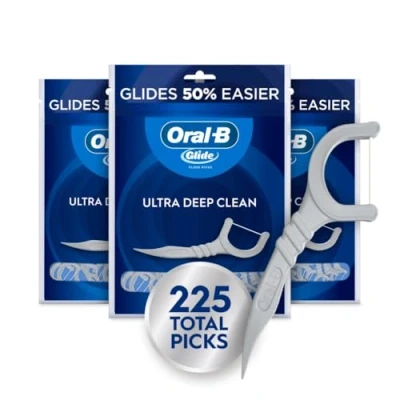 Image of Oral B Glide Ultra Deep Clean Floss Picks, Removes Food and Plaque, Cool Mint Flavor, 75 Picks