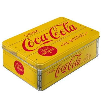Image of Nostalgic Art Tin Box Flat, Metal, Multicoloured, 20 x 16 7 cm / 9 6,3 2,8 Inch Living Room