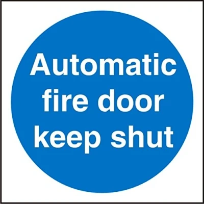 Image of Seco Automatic Fire Door Keep Shut Sign, 100mm x 1mm Semi Rigid Plastic