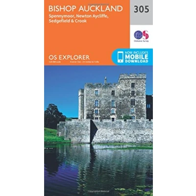 Image of Explorer 305 Bishop Auckland Map With Digital Version