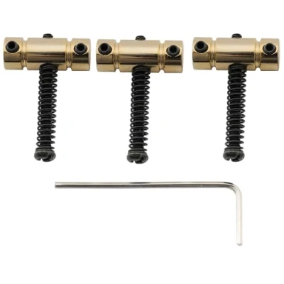 Image of Musiclily Pro 21mm Barrel Steel Telecaster Saddles for Fender Squier Tele Style Electric Guitar, Gold (Set of 3)