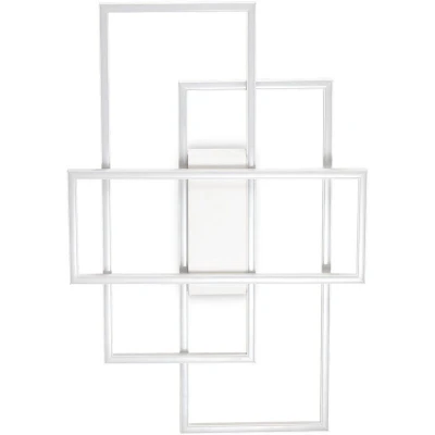 Image of Frame Rectangle Integrated LED Semi Flush Ceiling Light White 2700K