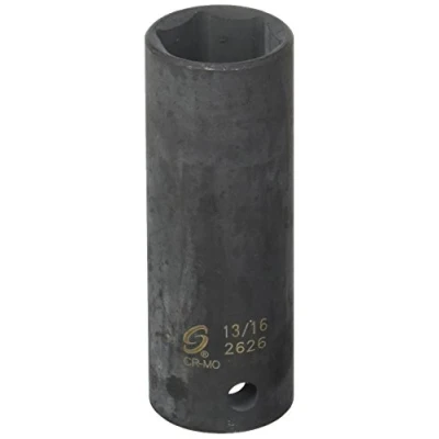 Image of SUNEX TOOLS 2626 1/2 Inch Drive 13/16 Extra Thin Wall Deep Impact Socket
