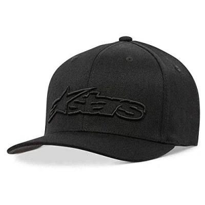 Image of Alpinestars, Blaze Flexfit Hat, Baseball Cap, Black/Black, XXL 7 3/8 3/4, Unisex Adult