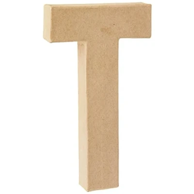 Image of Creativ 26619 20.5 cm 1 Piece Papier Mache Letter T, Beige